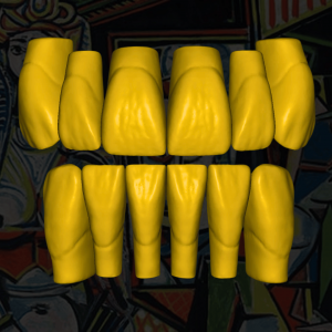 Biblioteca de dientes digital Pablo Picasso - Modelo STL para diseño CAD en odontología.