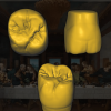 Detalle de desgaste en anatomía dental digitalizada - Old Leonardo da Vinci.