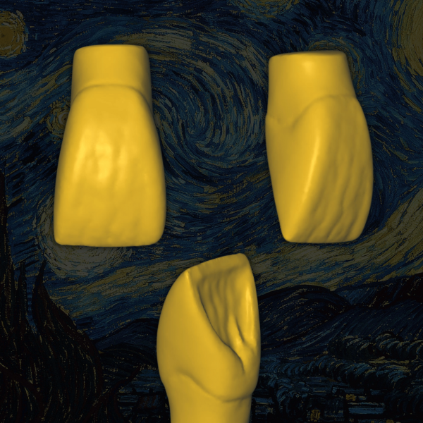 Detalle de anatomía dental Van Gogh - Diseño CAD con morfología realista.