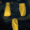 Prótesis digital STL con detalles de desgaste - Old Van Gogh.
