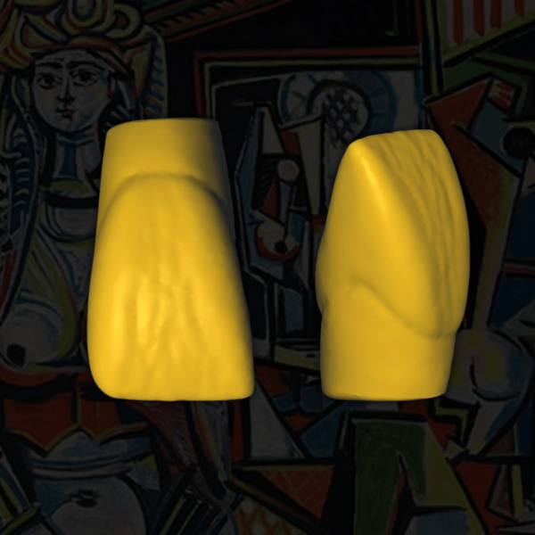 Prótesis dental CAD Pablo Picasso - Ajuste perfecto en diseño digital.