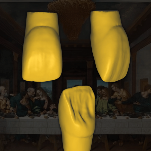 Diseño CAD de anatomía dental envejecida Old Leonardo da Vinci - Escaneo 3D.