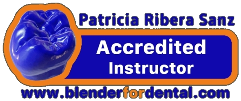 Acreditación oficial de Blender for Dental como Accredited Instructor a nombre de Patricia Ribera Sanz